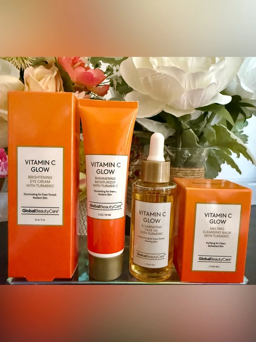 🆕🍊 GLOBAL BEAUTY CARE “VITAMIN C GLOW” 4-PIECE SKIN CARE COLLECTION. BRAND NEW.